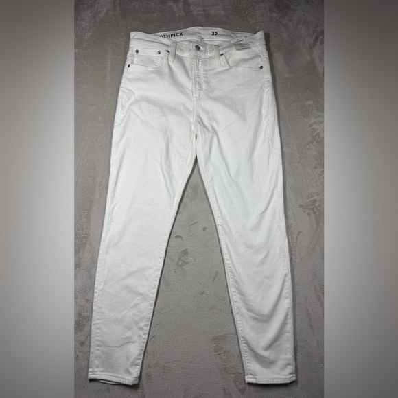 NWT J.Crew 9” Mid Rise Toothpick White Zip Fly Cotton Blend Stretch Jeans 32 - Picture 2 of 16